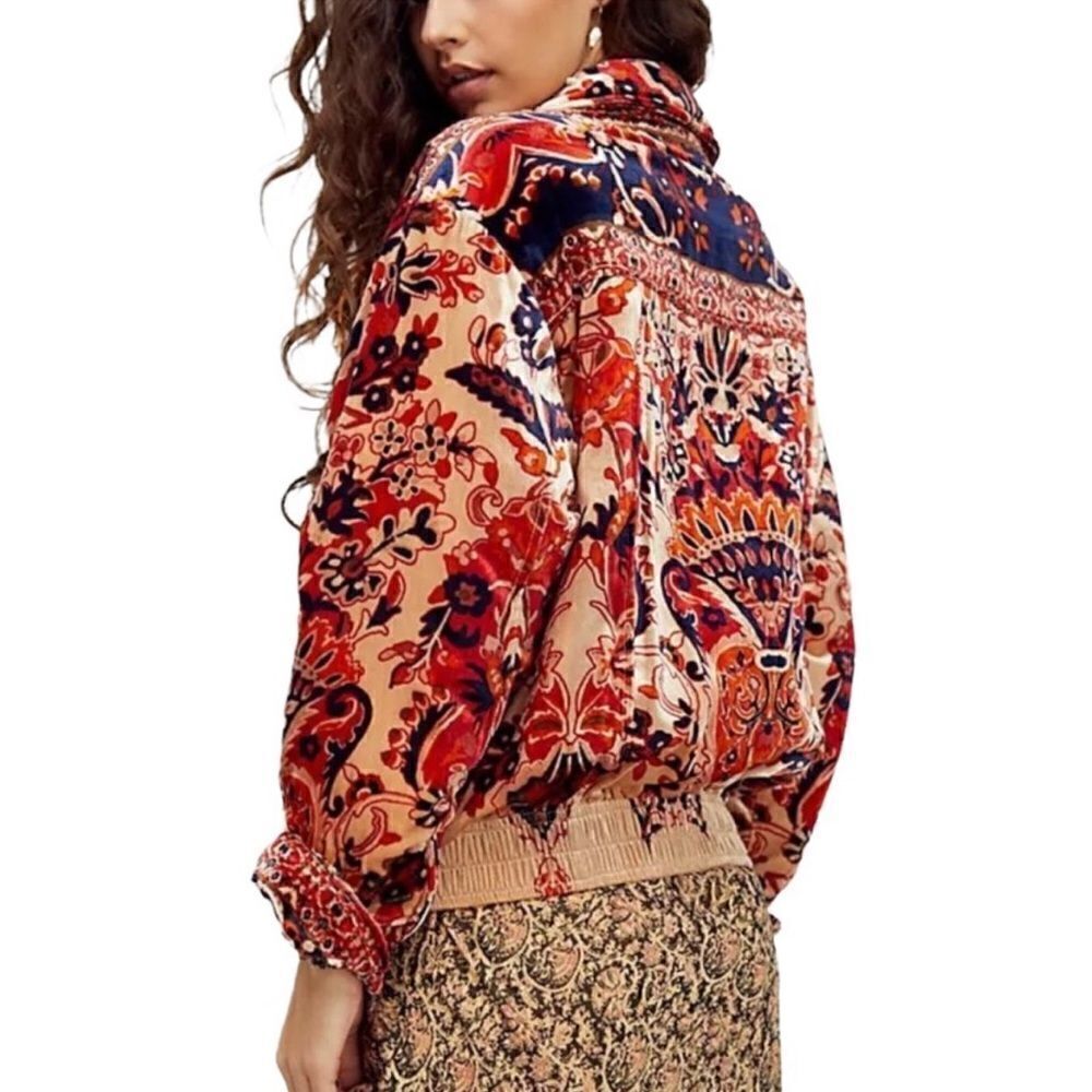 NEW Free People Bailey Velvet Moto Jacket.Size S